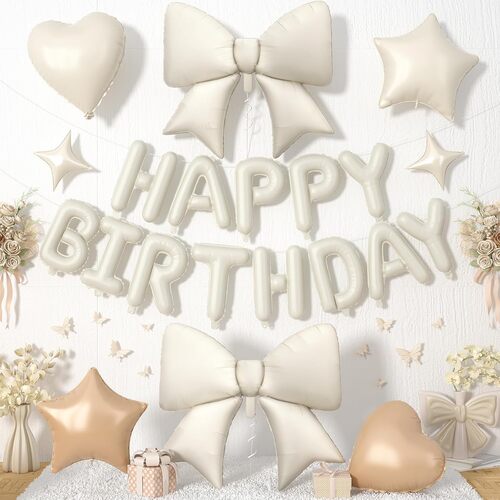 Набір повітряних кульок з бантом на день народження