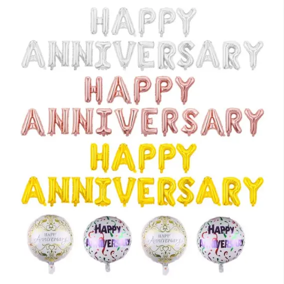 Прикраса фольгованою повітряною кулею з ювілеєм