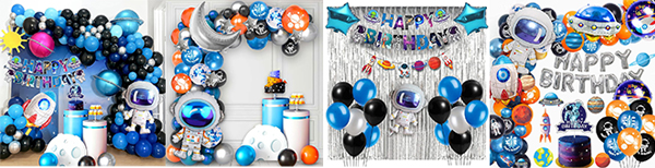 Space balloon arch garland