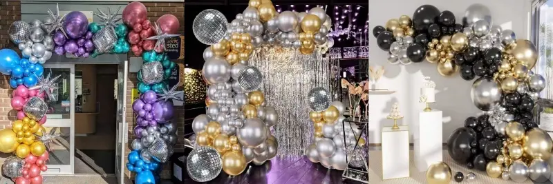 Party metallic balloon arch