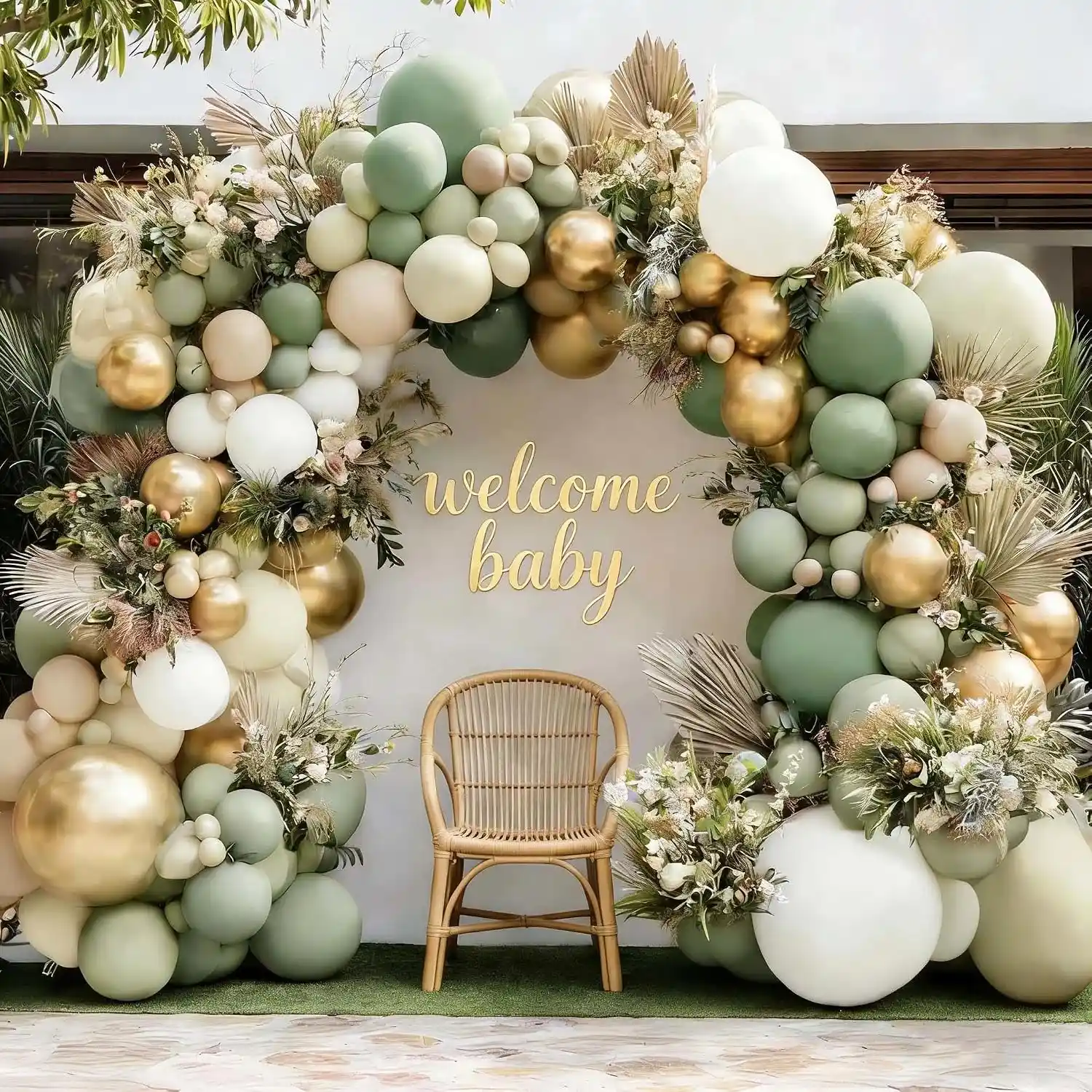 Гірлянда з повітряних куль Sage Green Baby Shower